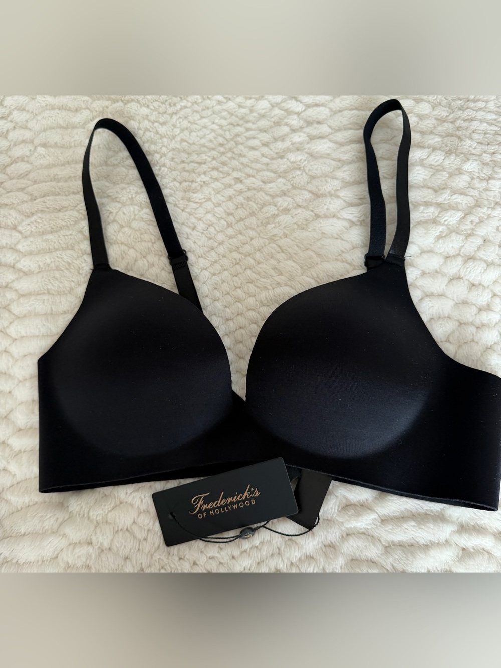 Frederick's of Hollywood Gia Black Smooth Molded T-Shirt Bra - 34C